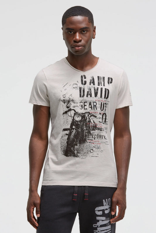 casual T-shirt from CAMP DAVID Riding the World-inspired